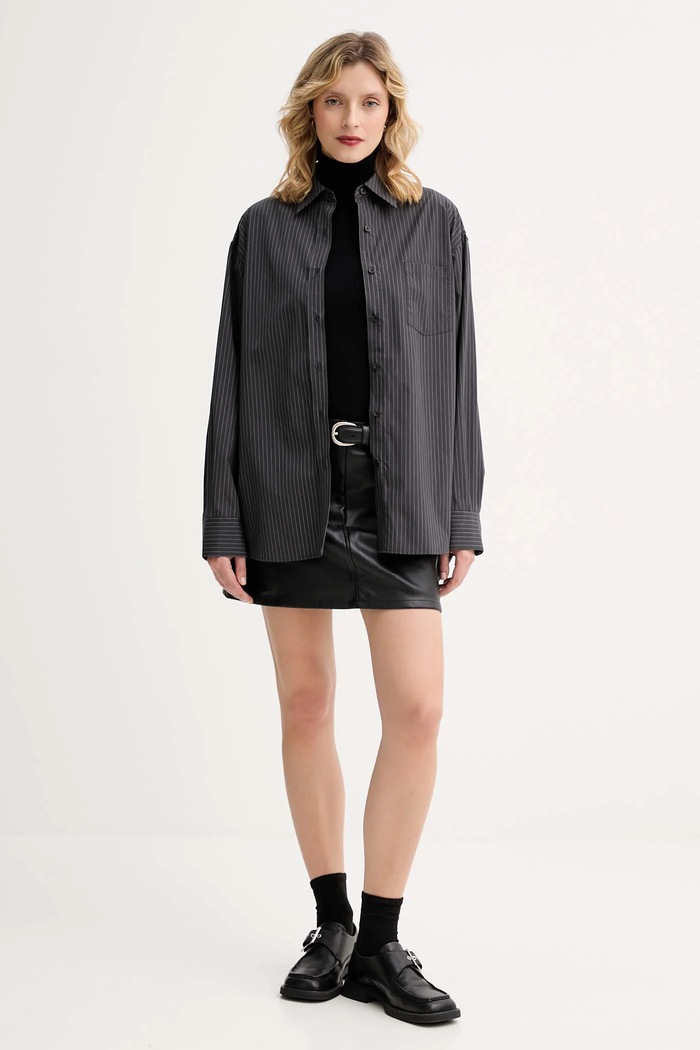 Bavlněná košile Filippa K 31822.FK šedá AW25