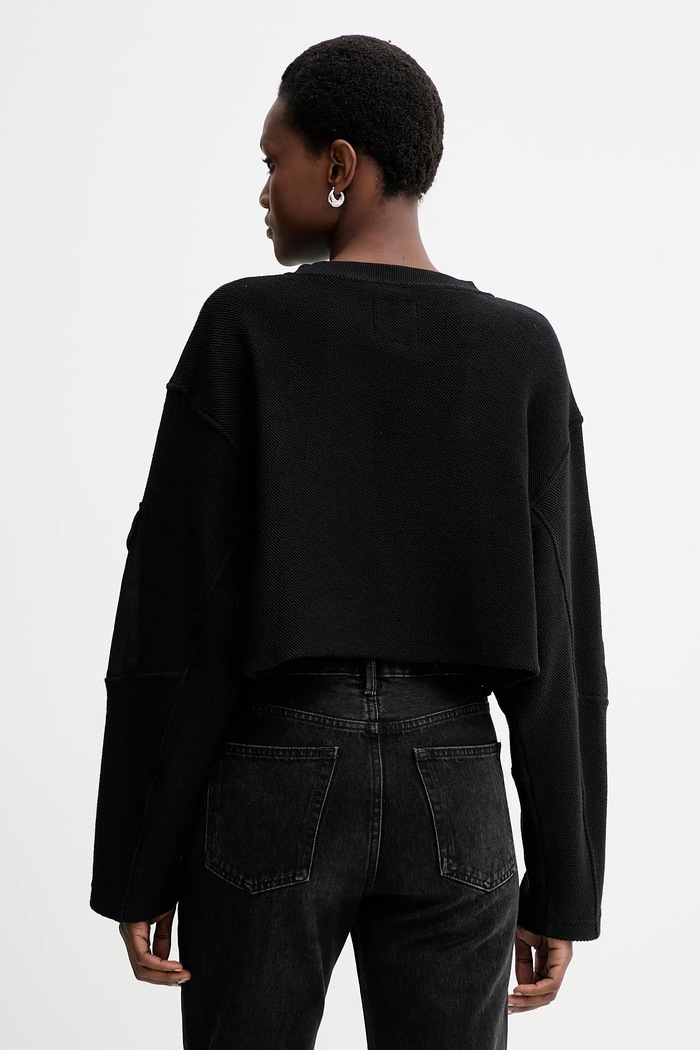 Oblečení Bavlněná mikina G-Star Multi pkt mix loose cropped D27168.E312 černá
