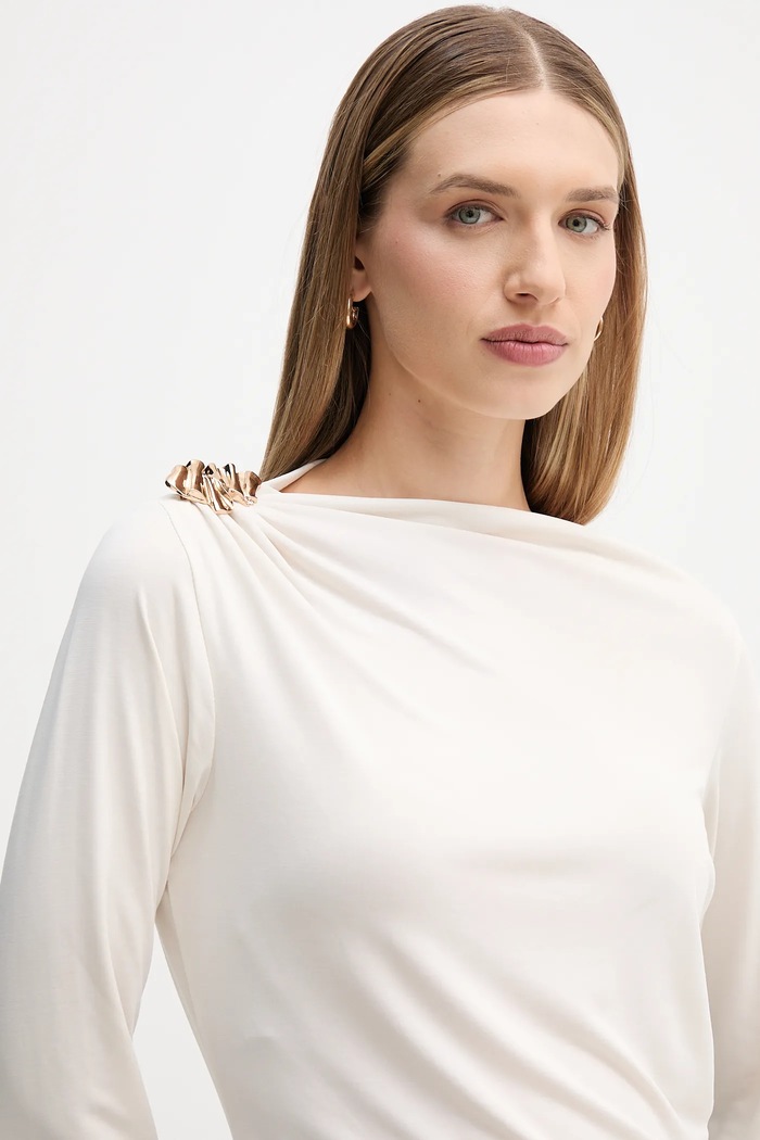 Tričko s dlhým rukávom Pedro del Hierro béžová 8622514