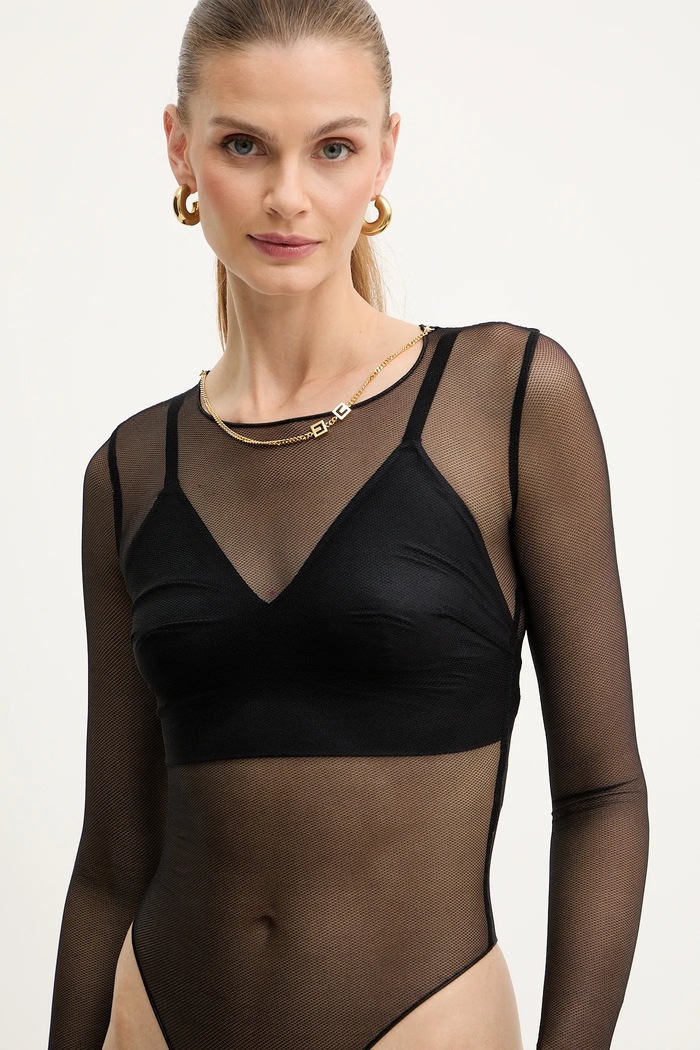 Elisabetta Franchi body czarny BO01457E2