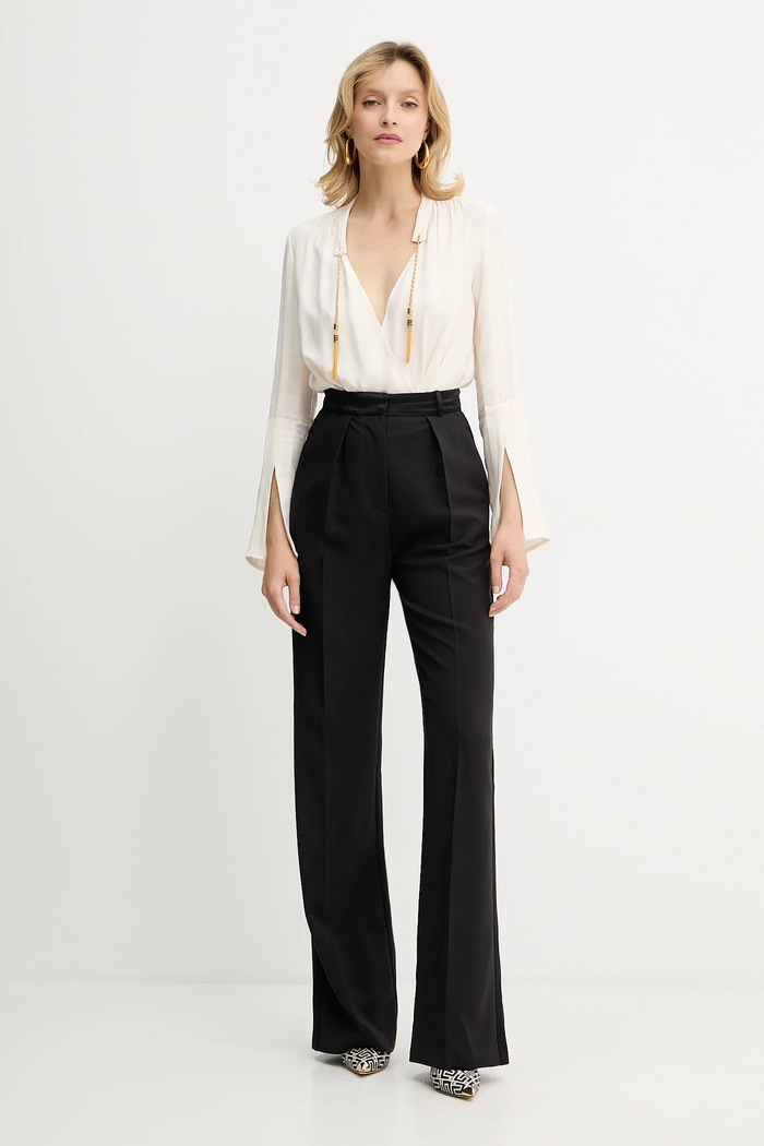 Elisabetta Franchi bluză CB00557E2 bej AW25