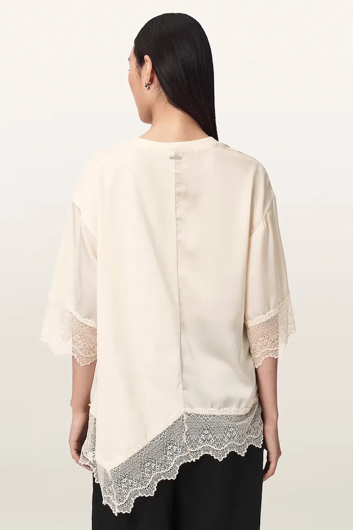 AllSaints bluzka damska bawełniana LENNY W087JD beżowy AA00