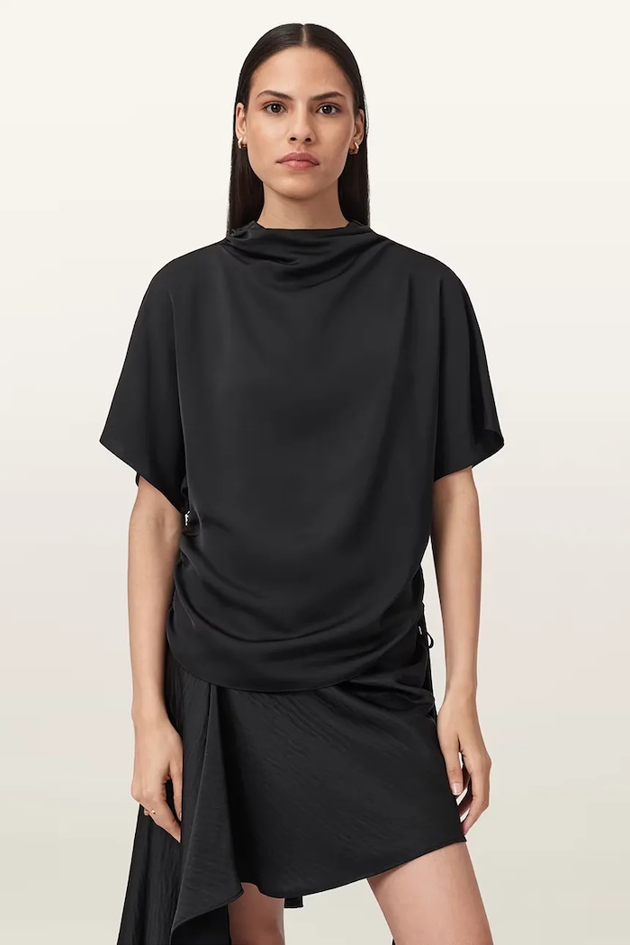 AllSaints bluzka damska LESLIE czarny W024PD