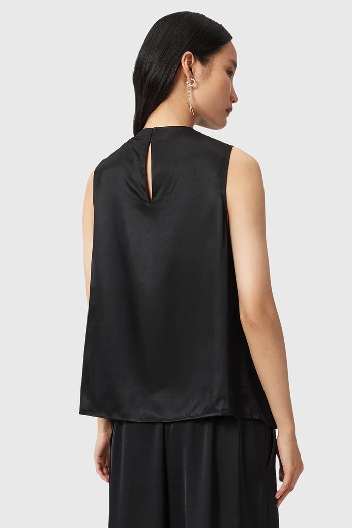 Halenka s příměsí hedvábí AllSaints HERELA černá W011PD