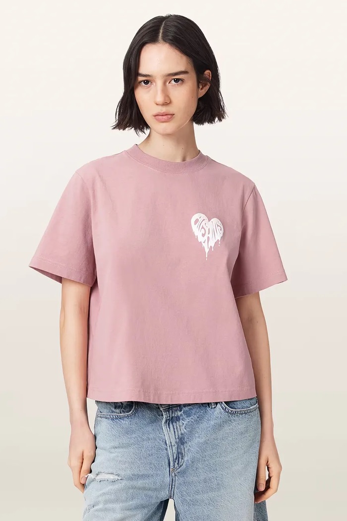 AllSaints T-shirt damski bawełniany TRIP różowy W033JD