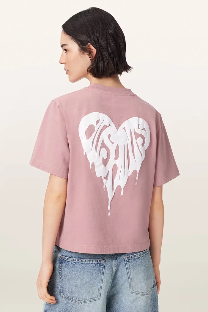 AllSaints T-shirt damski bawełniany TRIP W033JD różowy SS26