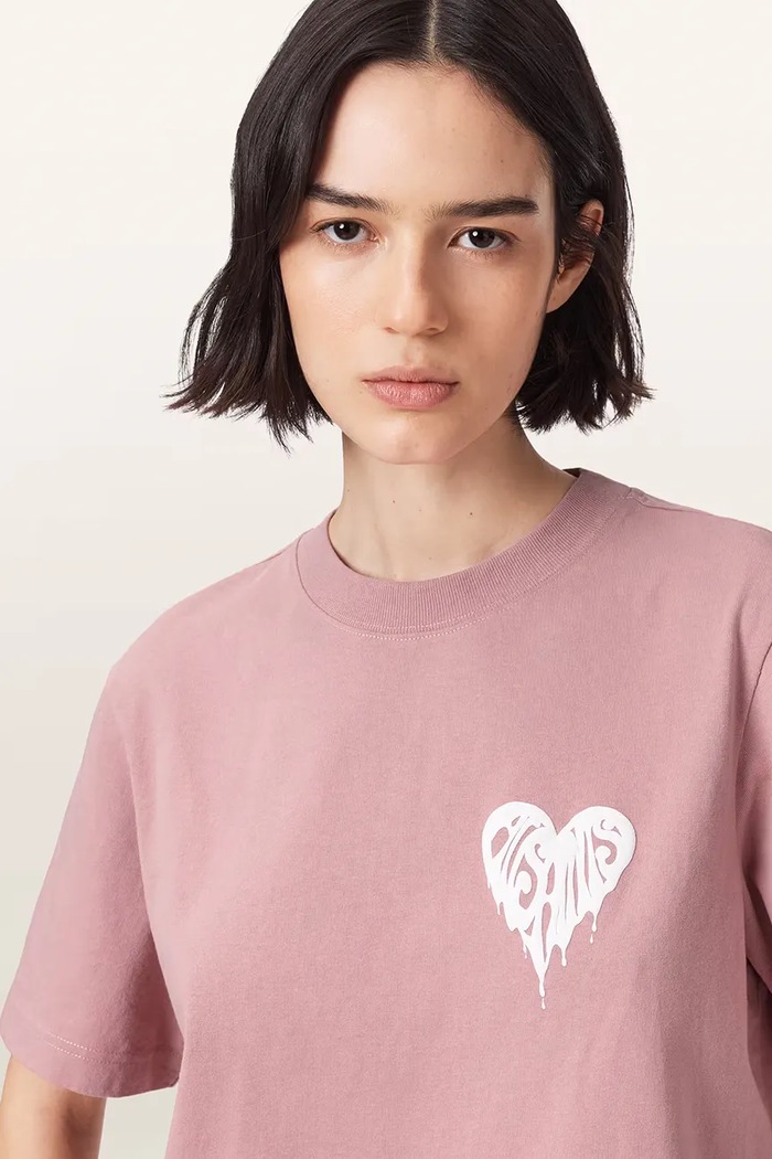 T-shirt damski bawełniany TRIP AllSaints W033JD różowy