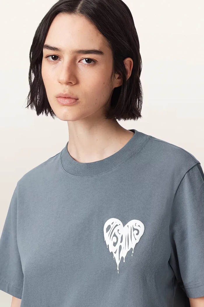 T-shirt damski bawełniany TRIP AllSaints W033JD niebieski