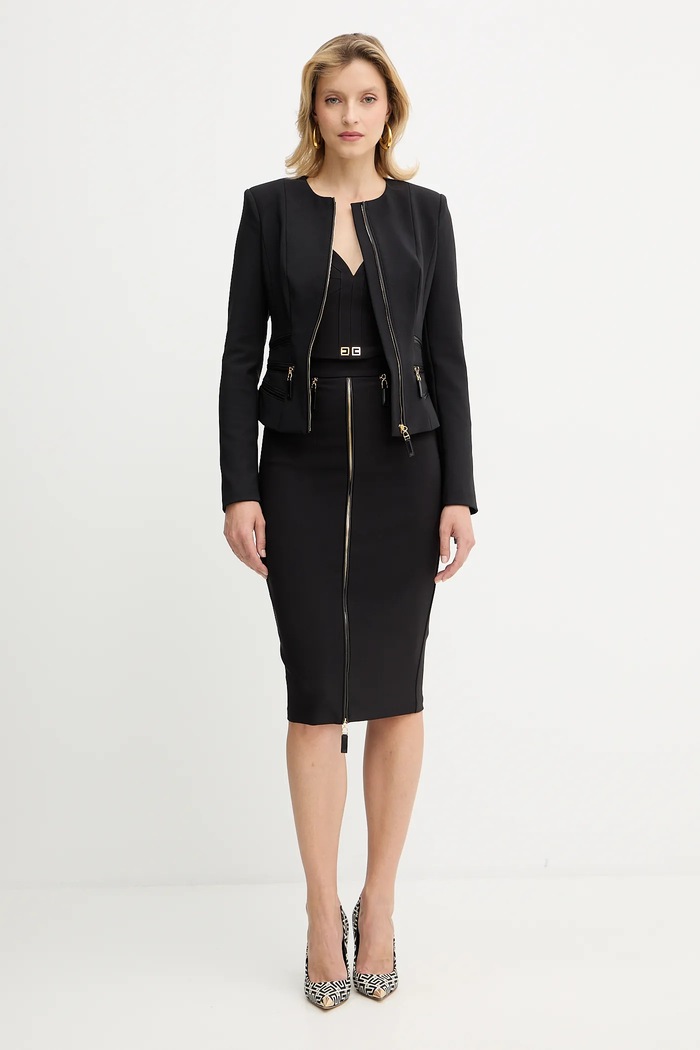Elisabetta Franchi top TO03956E1 negru AW25