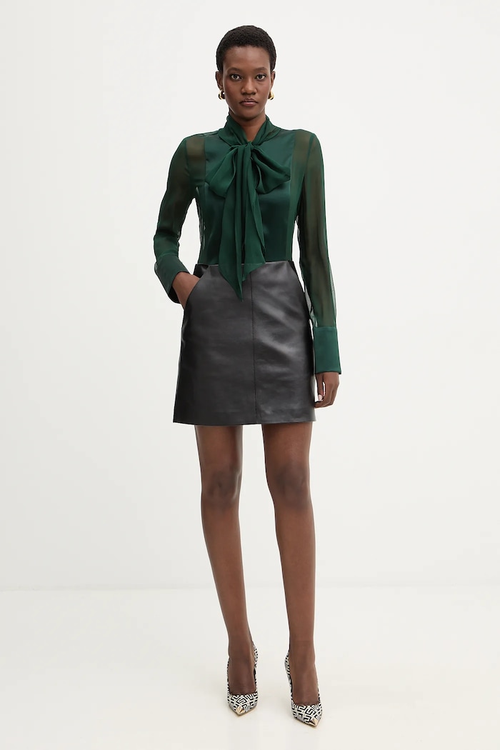 Копринена риза Retrofete Suri FW24.10301 зелен AW25