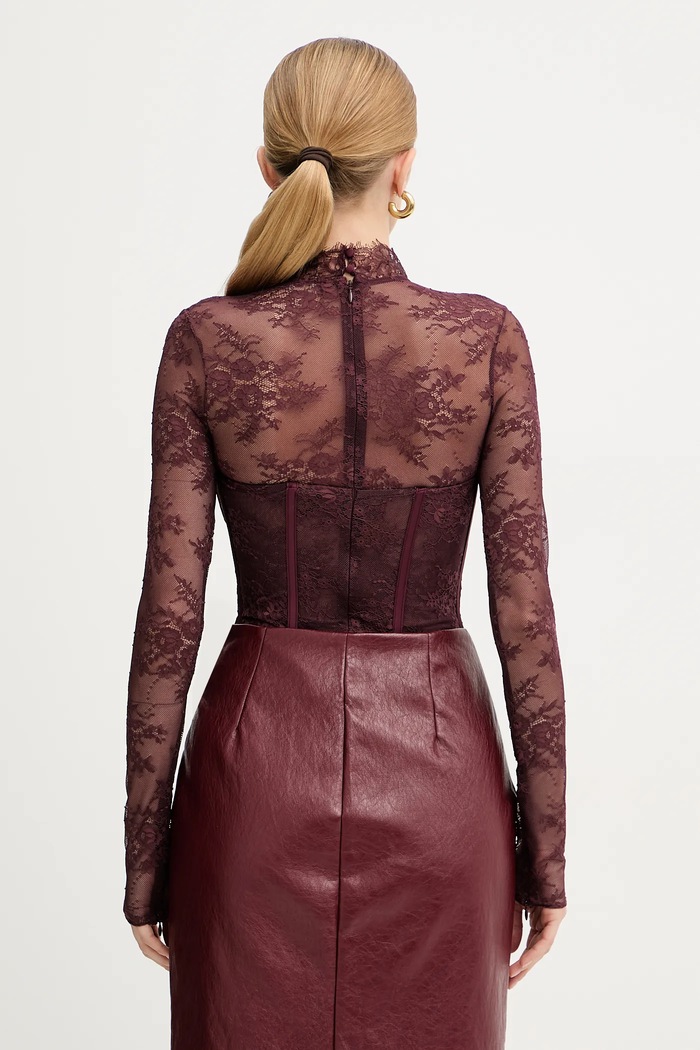 Ruházat Retrofete body Valentina FW24.10322 burgundia