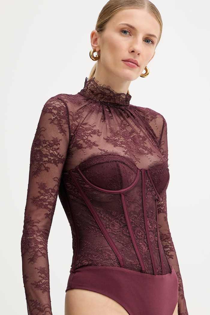 Retrofete body Valentina burgundia FW24.10322