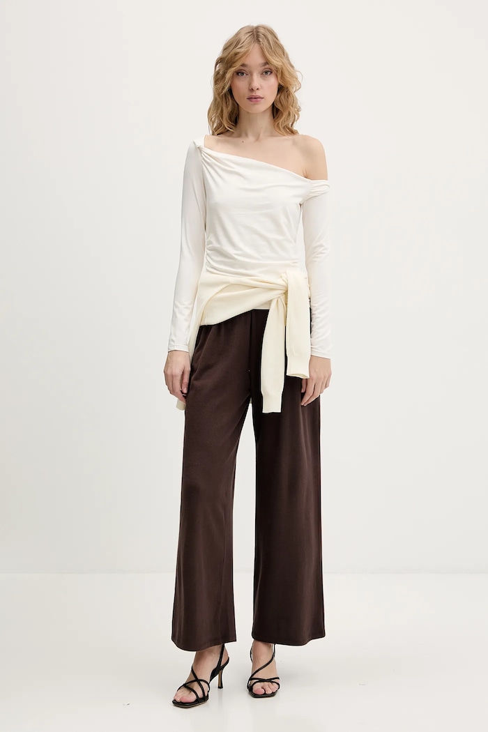Blúzka Abercrombie & Fitch KI139.5885.178 béžová AW25
