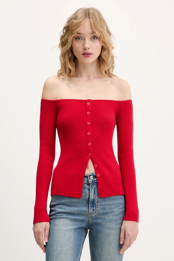 Blúzka Abercrombie & Fitch slim červená KI150.5429.500