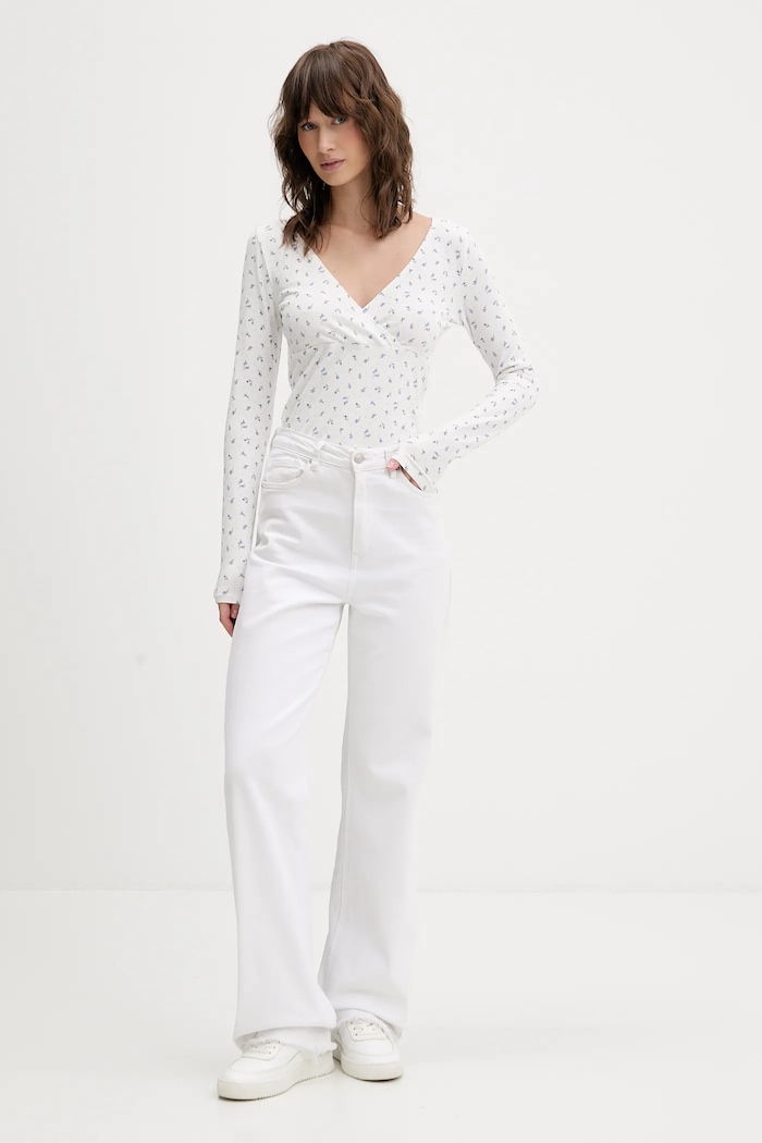 Majica dugih rukava Hollister Co. KI339.5066.108 bijela AW25
