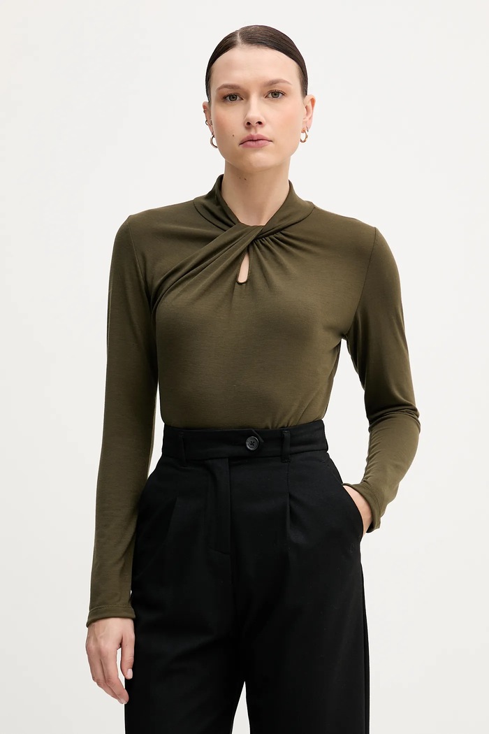 Sandro Ferrone longsleeve uni verde S98YBFSENSO