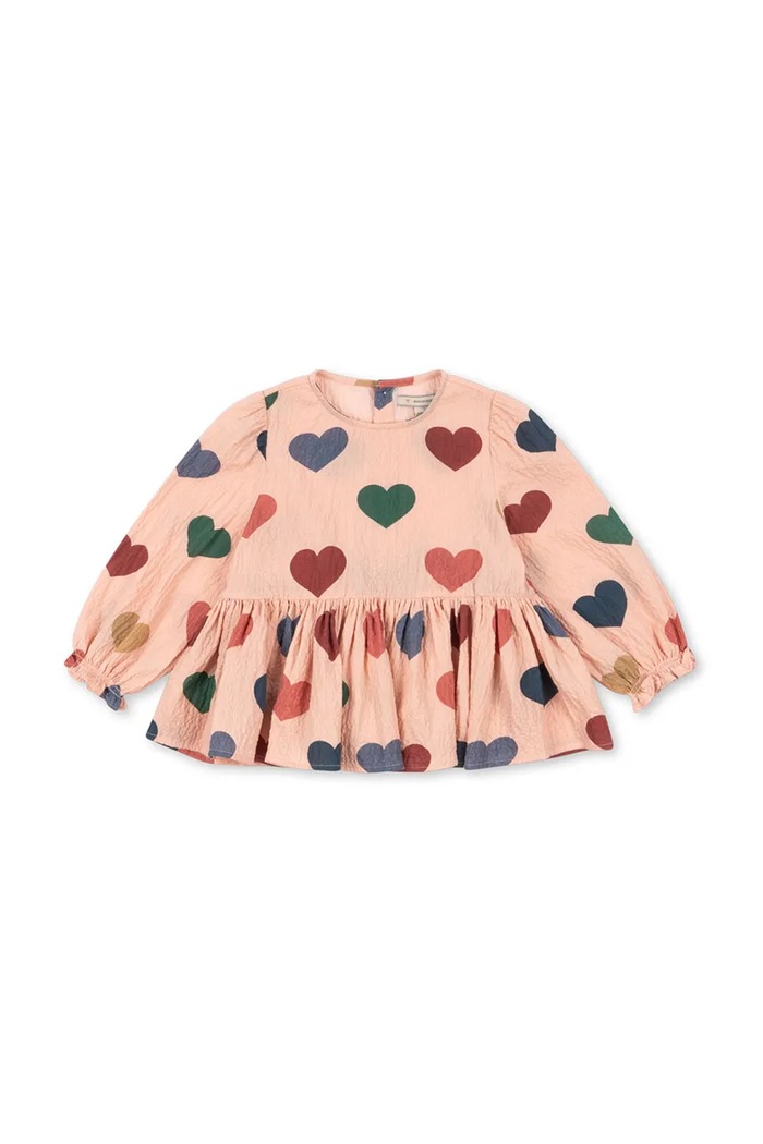 Konges Sløjd bluzka dziecięca ELIN BLOUSE GOTS wzorzyste różowy KS103793.9BYA