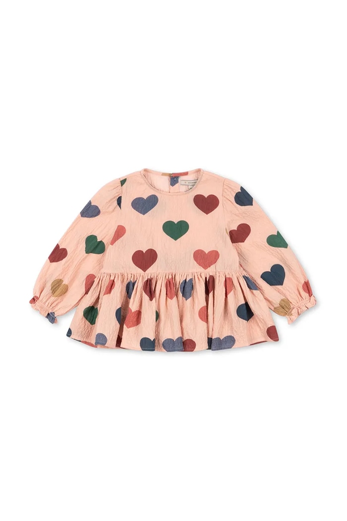 Konges Sløjd bluzka dziecięca ELIN BLOUSE GOTS wzorzyste różowy KS103793.9BYA