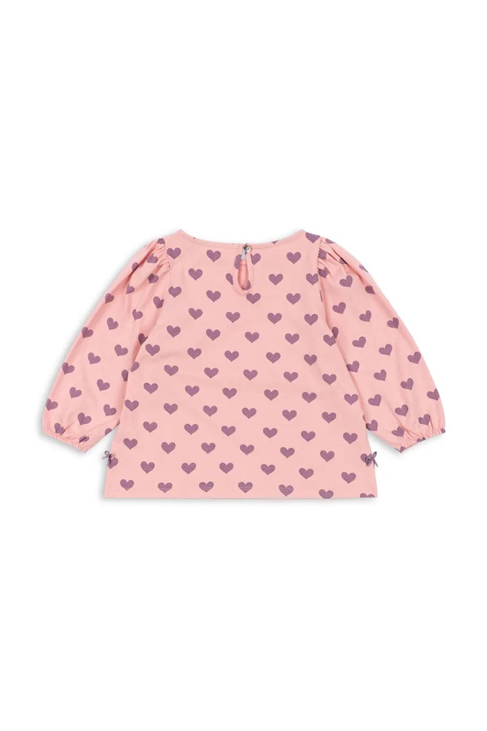 Dziewczynka Konges Sløjd bluzka bawełniana dziecięca DREY SLIT BLOUSE GOTS KS103786.9BYA różowy