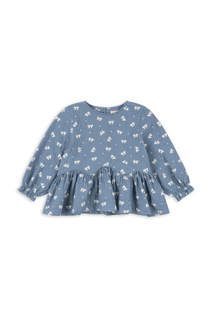 Detská blúzka Konges Sløjd VIDA BLOUSE GOTS bavlna modrá KS104032.9BYA