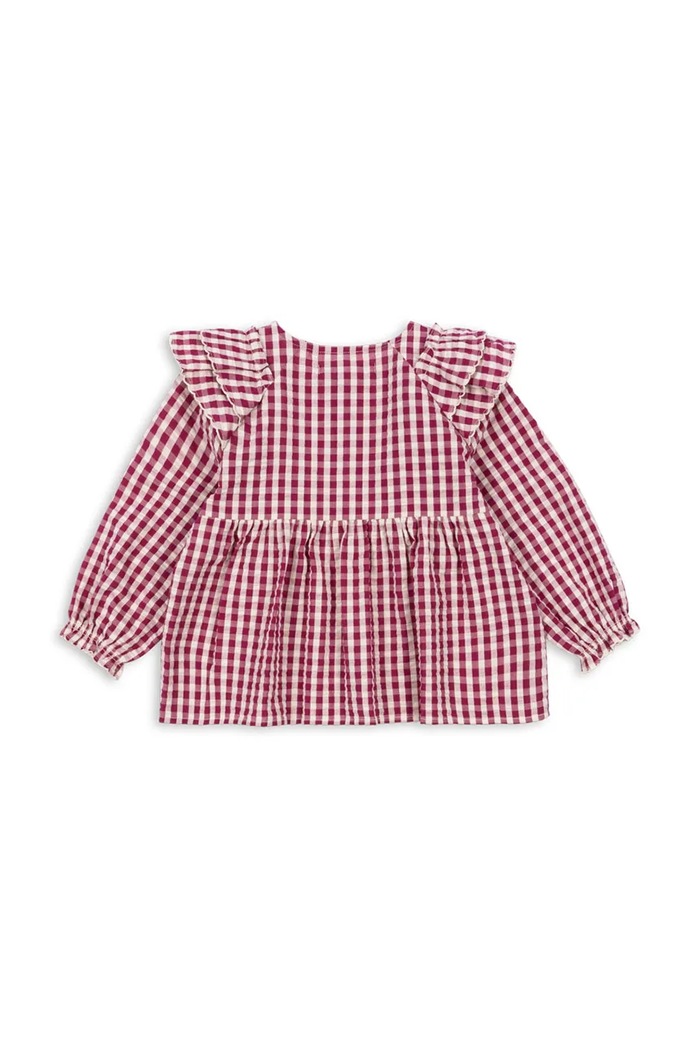 Konges Sløjd bluzka bawełniana dziecięca KIM FRILL BLOUSE GOTS KS103841.9BYA czerwony AW25