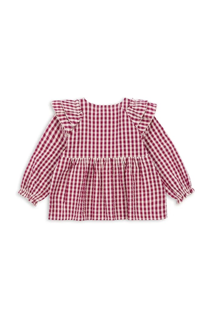 Konges Sløjd bluzka bawełniana dziecięca KIM FRILL BLOUSE GOTS KS103841.9BYA czerwony AW25