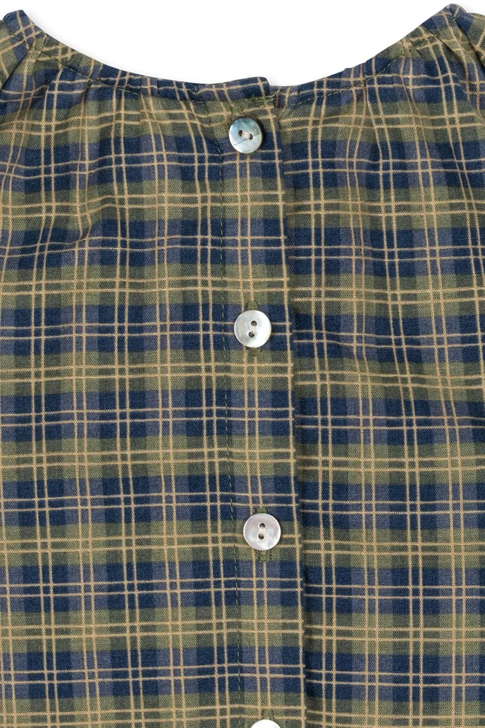 Dziewczynka Konges Sløjd bluzka dziecięca TERRE BLOUSE GOTS KS104011.9BYA turkusowy