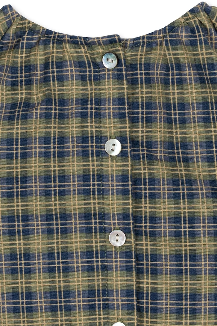 Dziewczynka Konges Sløjd bluzka dziecięca TERRE BLOUSE GOTS KS104011.9BYA turkusowy