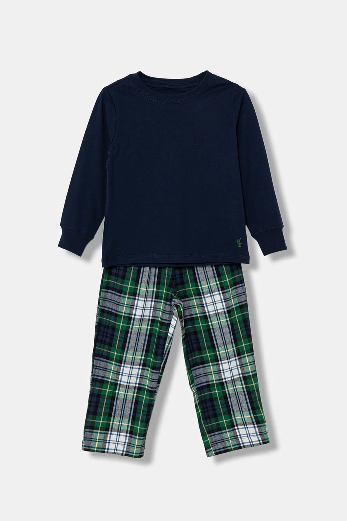 Polo Ralph Lauren piżama bawełniana dziecięca wzorzyste granatowy 8P0282