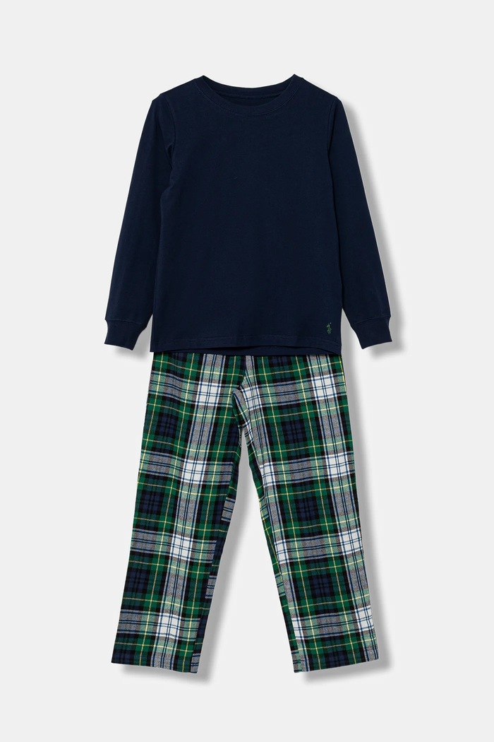 Polo Ralph Lauren piżama bawełniana dziecięca wzorzyste granatowy 9P0282
