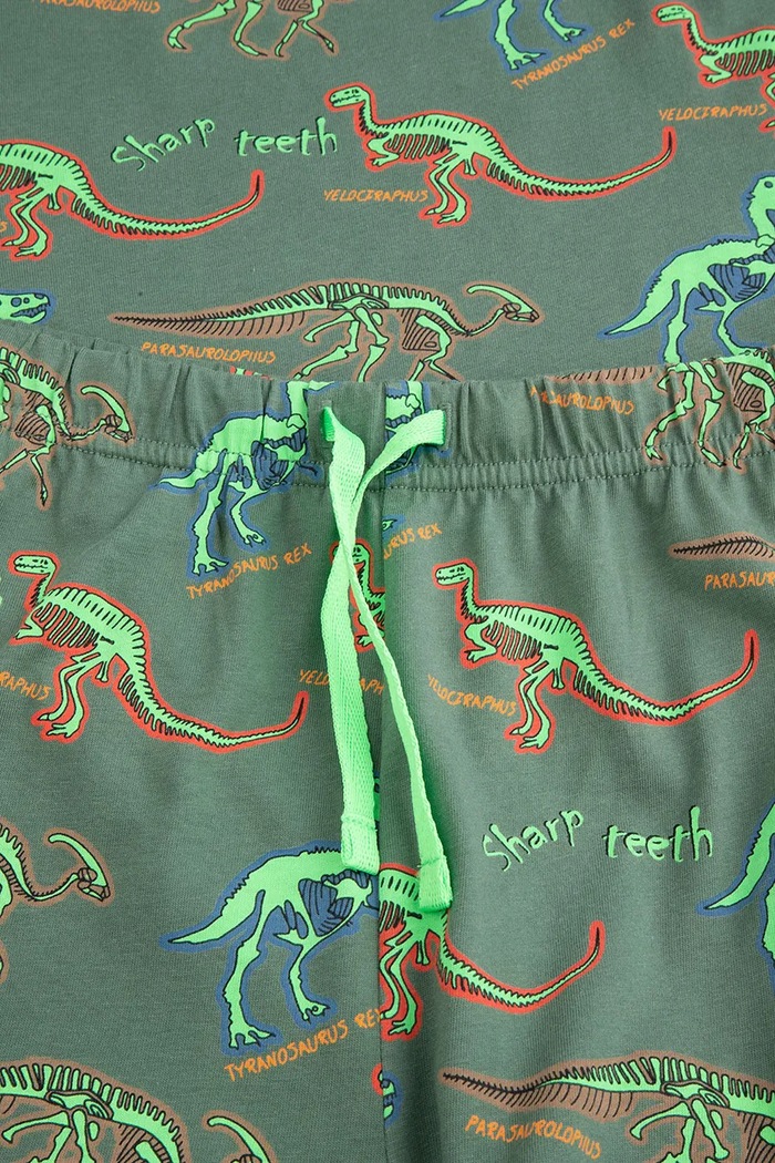Coccodrillo pijamale de bumbac pentru copii verde ZC5448109PJS