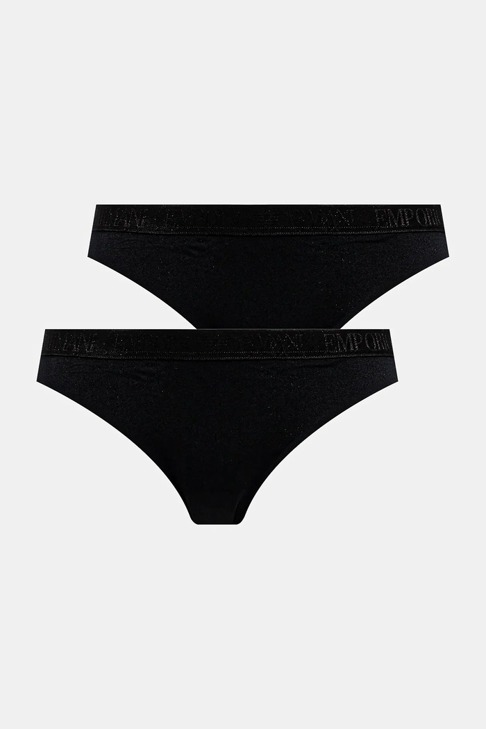 Σλιπ Emporio Armani Underwear 2-pack πλεκτό ύφασμα μαύρο EW000403.AF10891