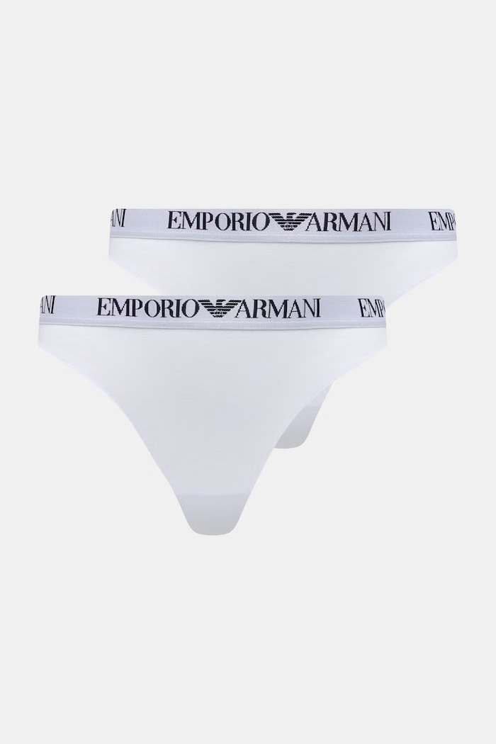 Tangice Emporio Armani Underwear 2-pack Pletenina bela EW000402.AF13033