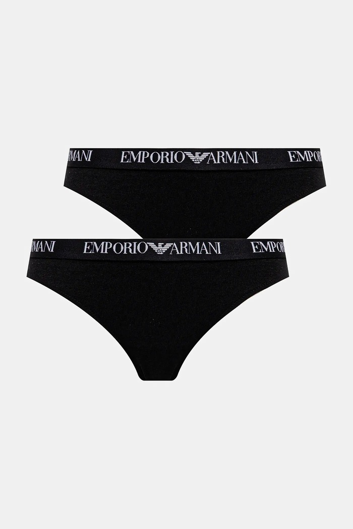 Brazílske nohavičky Emporio Armani Underwear 2-pak tangá čierna EW000404.AF13033