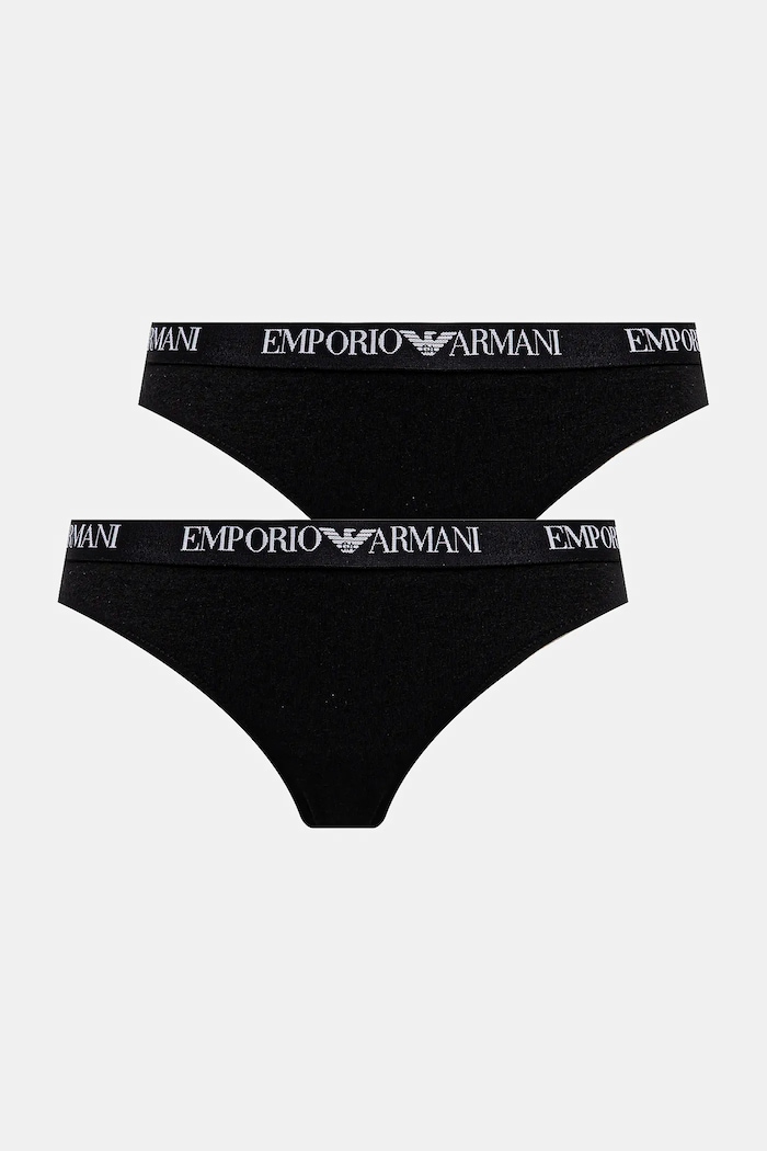 Brazílske nohavičky Emporio Armani Underwear 2-pak tangá čierna EW000404.AF13033