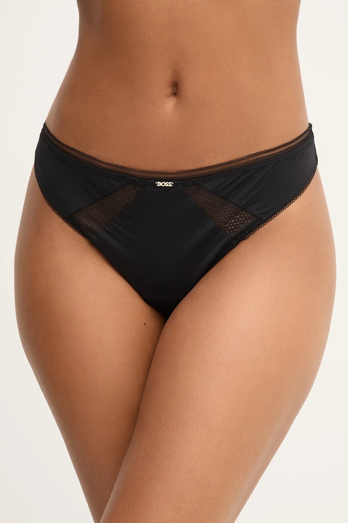 BOSS tanga csipke fekete 50545055