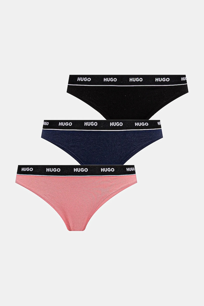 Στρινγκ HUGO 3-pack Bashinah βαμβάκι μαύρο 50545680