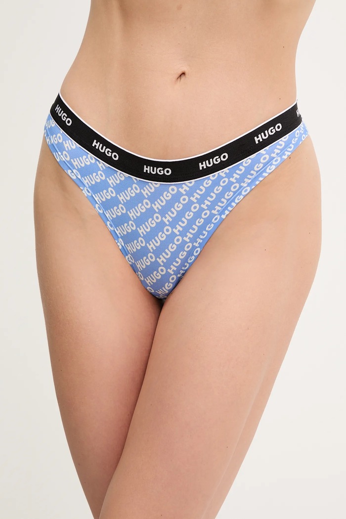 Бразилианы HUGO THONG STRIPE PYP трикотаж голубой 50545700