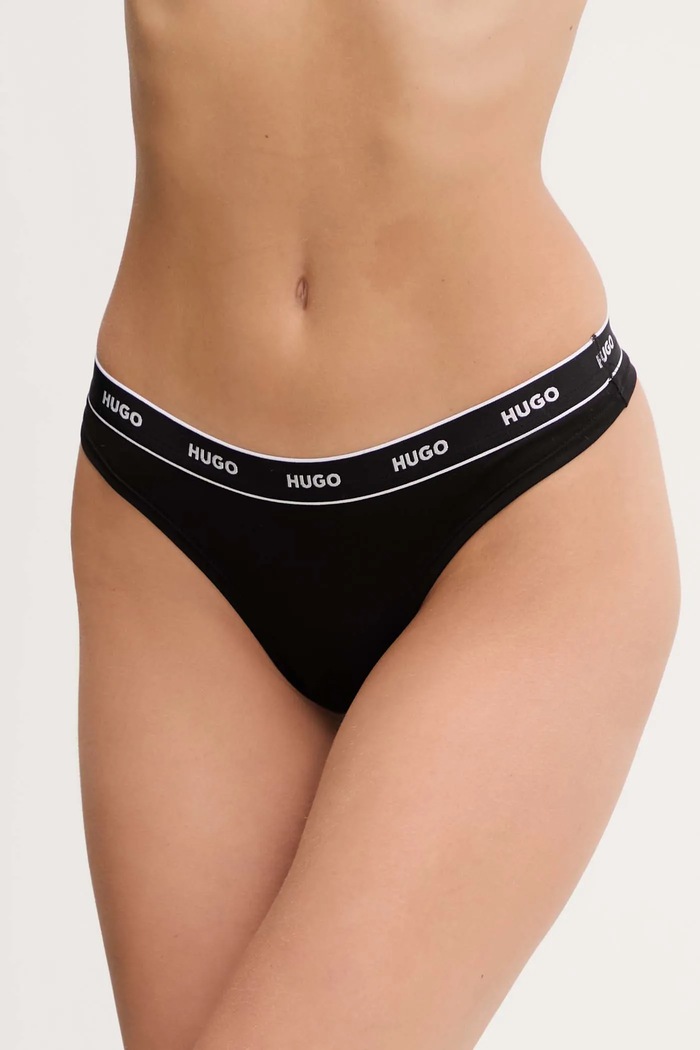 HUGO Brazyliany THONG STRIPE PYP czarny 50545700