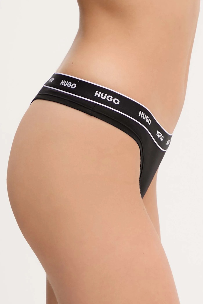 HUGO Brazyliany THONG STRIPE PYP 50545700 czarny AW25