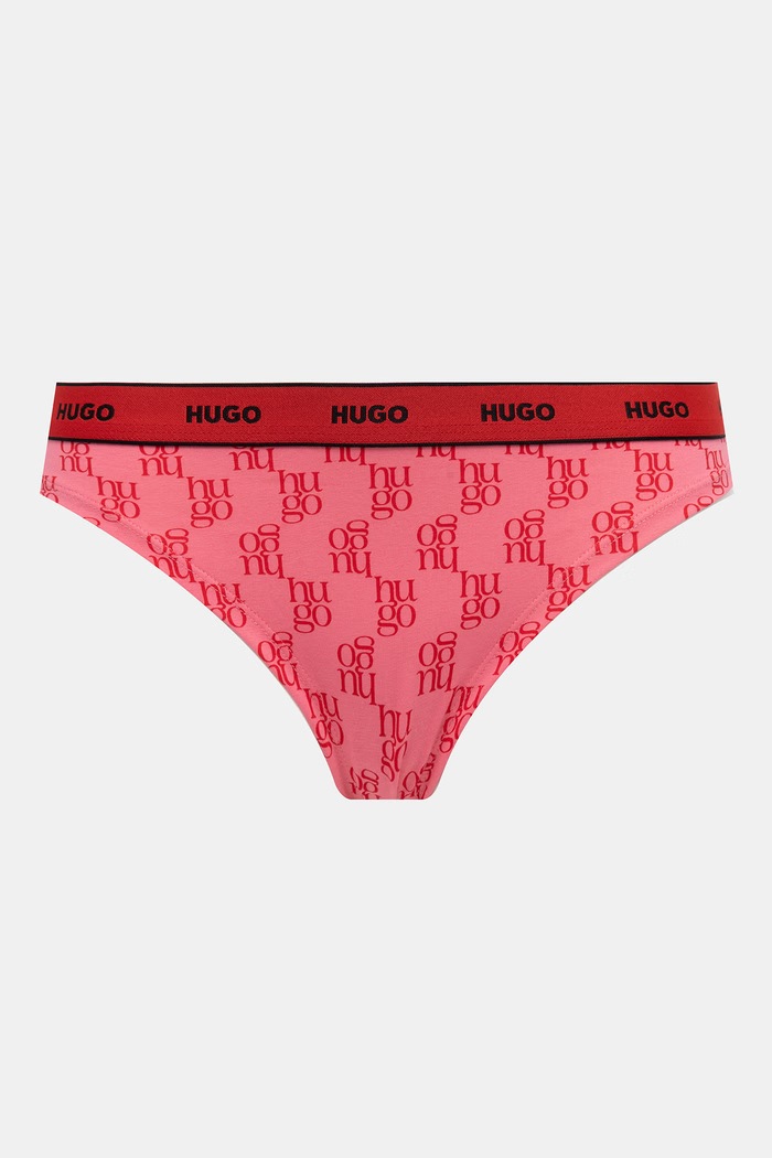 HUGO Στρινγκ γυναικεία από βαμβάκι με ελαστάν TRIPLET THONG DESIGN 3-pack ροζ 50545703