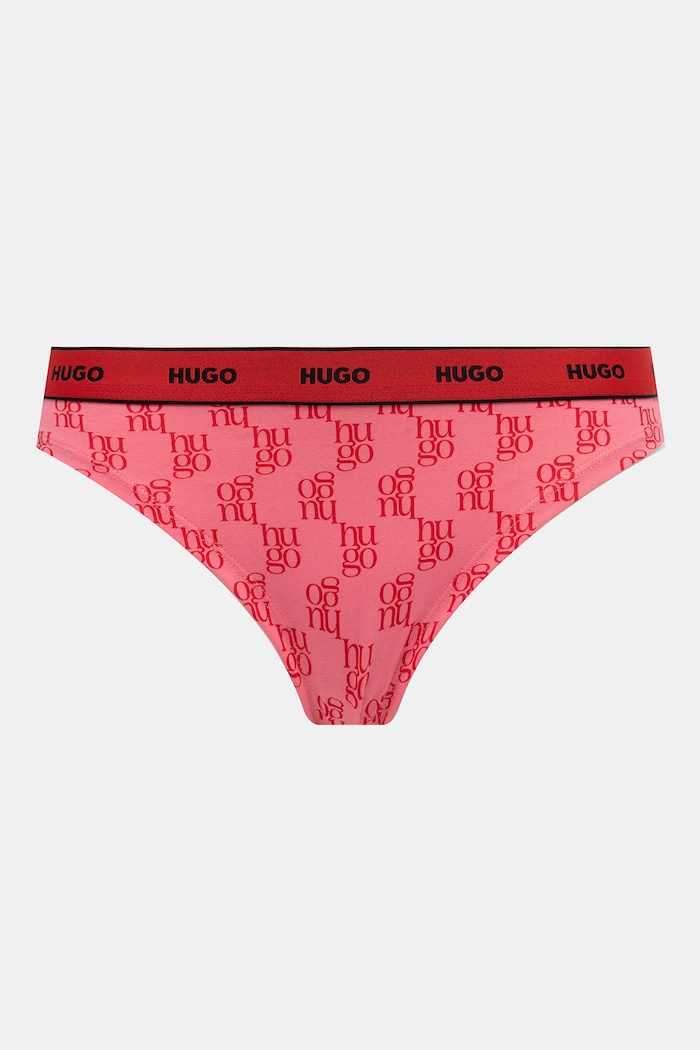 HUGO Στρινγκ γυναικεία από βαμβάκι με ελαστάν TRIPLET THONG DESIGN 3-pack ροζ 50545703