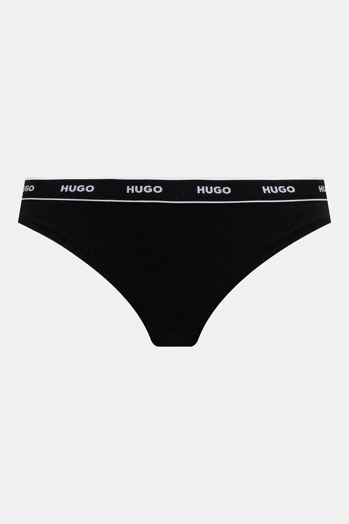 HUGO tangice ženske bombažne z elastanom TRIPLET THONG DESIGN paket 3 kosov 50545703 roza SS26