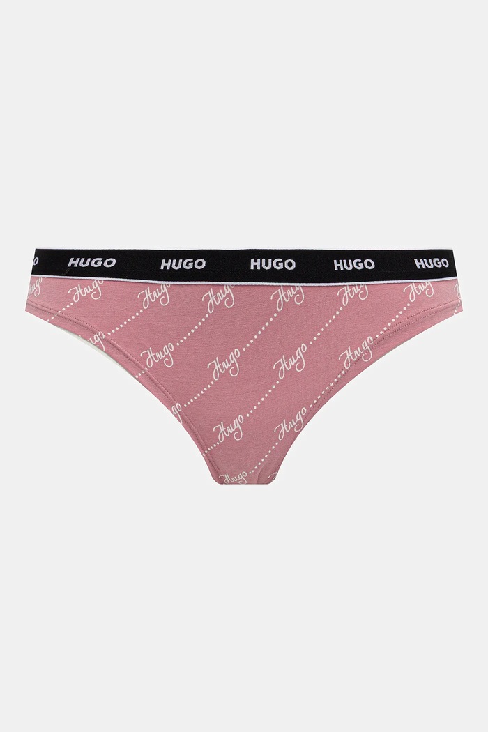 Oblačila HUGO tangice ženske bombažne z elastanom TRIPLET THONG DESIGN paket 3 kosov 50545703 roza