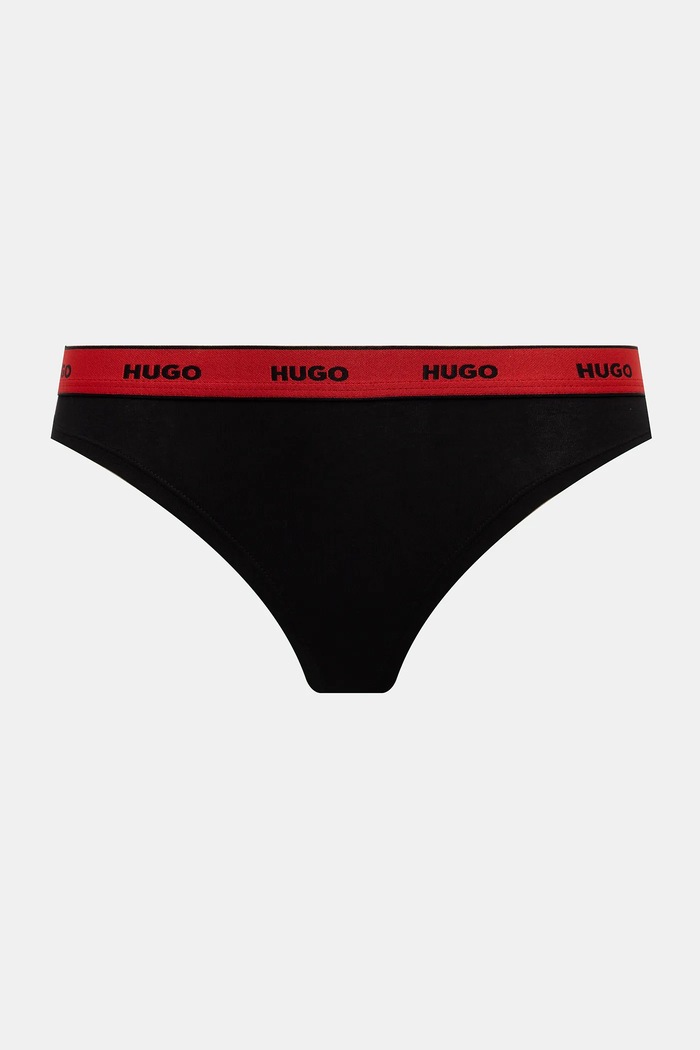 Oblačila HUGO tangice ženske bombažne z elastanom TRIPLET THONG DESIGN paket 3 kosov 50545703 rdeča