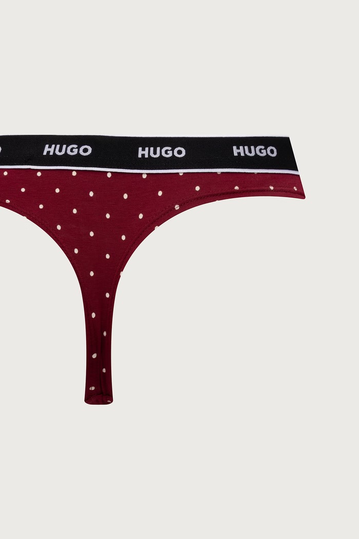 HUGO Stringi damskie bawełniane z elastanem TRIPLET THONG DESIGN 3-pack 50545703
