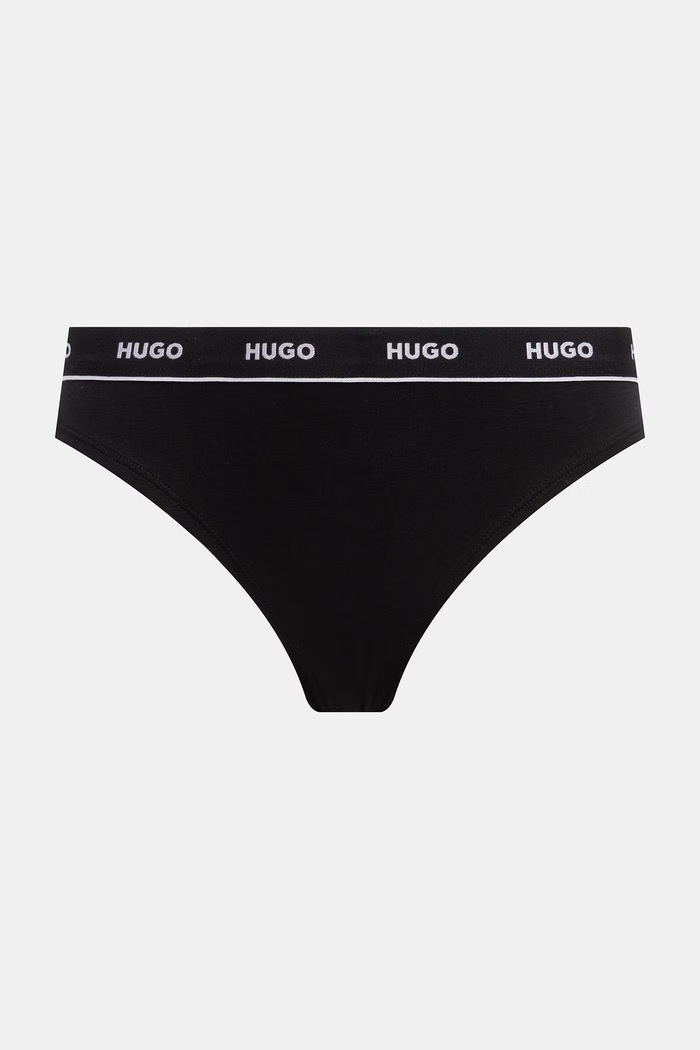 HUGO Tanga női pamut elasztánnal TRIPLET THONG DESIGN 3-as csomag 50545703 sötétkék SS26
