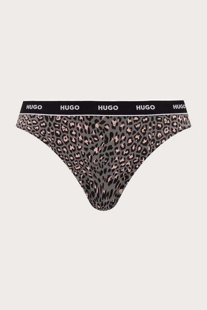 Odzież HUGO Stringi damskie bawełniane z elastanem TRIPLET THONG DESIGN 3-pack 50545703 czarny