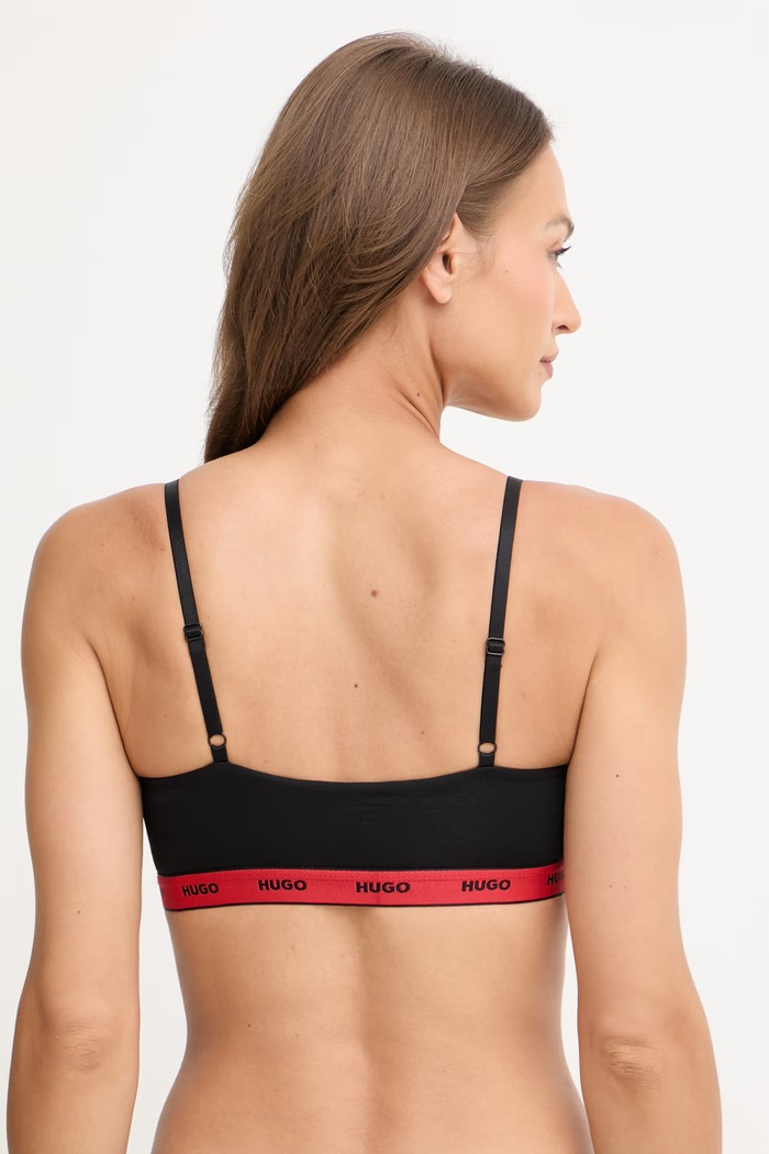 Oblečenie HUGO braletka bavlnená s elastanom TWIN BRALETTE DESIGN 50545712 ružová