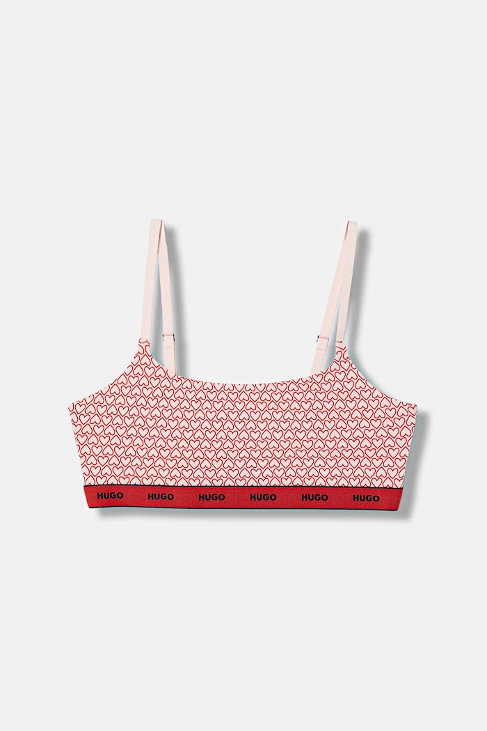 HUGO braletka bavlnená s elastanom TWIN BRALETTE DESIGN 50545712 červená SS26